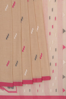 Image of Ponduru Handwoven Cream Jamdani Saree