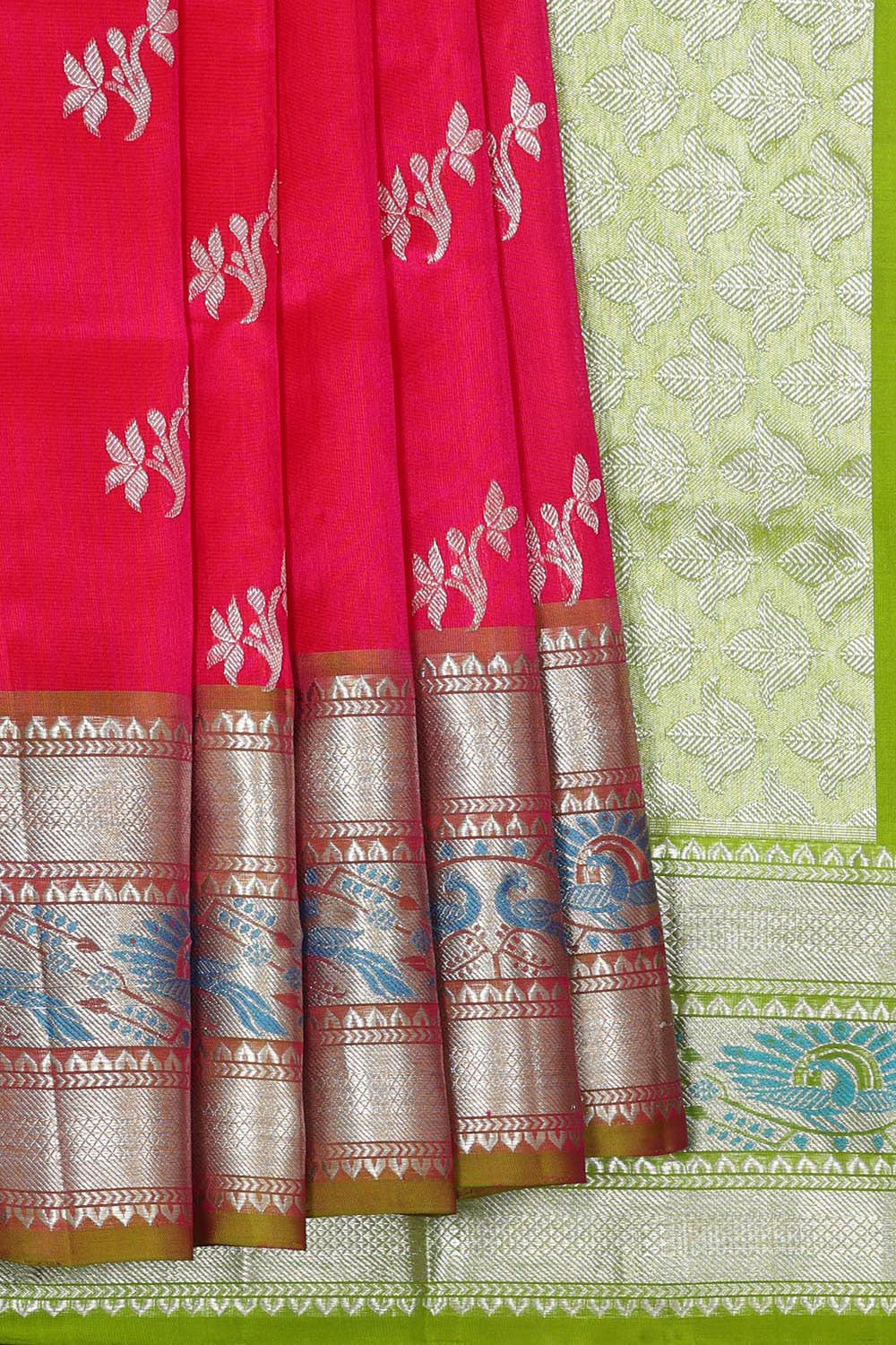 Venkatagiri Silk Rani Pink Saree