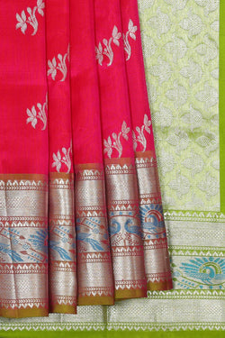 Image of Venkatagiri Silk Rani Pink Saree