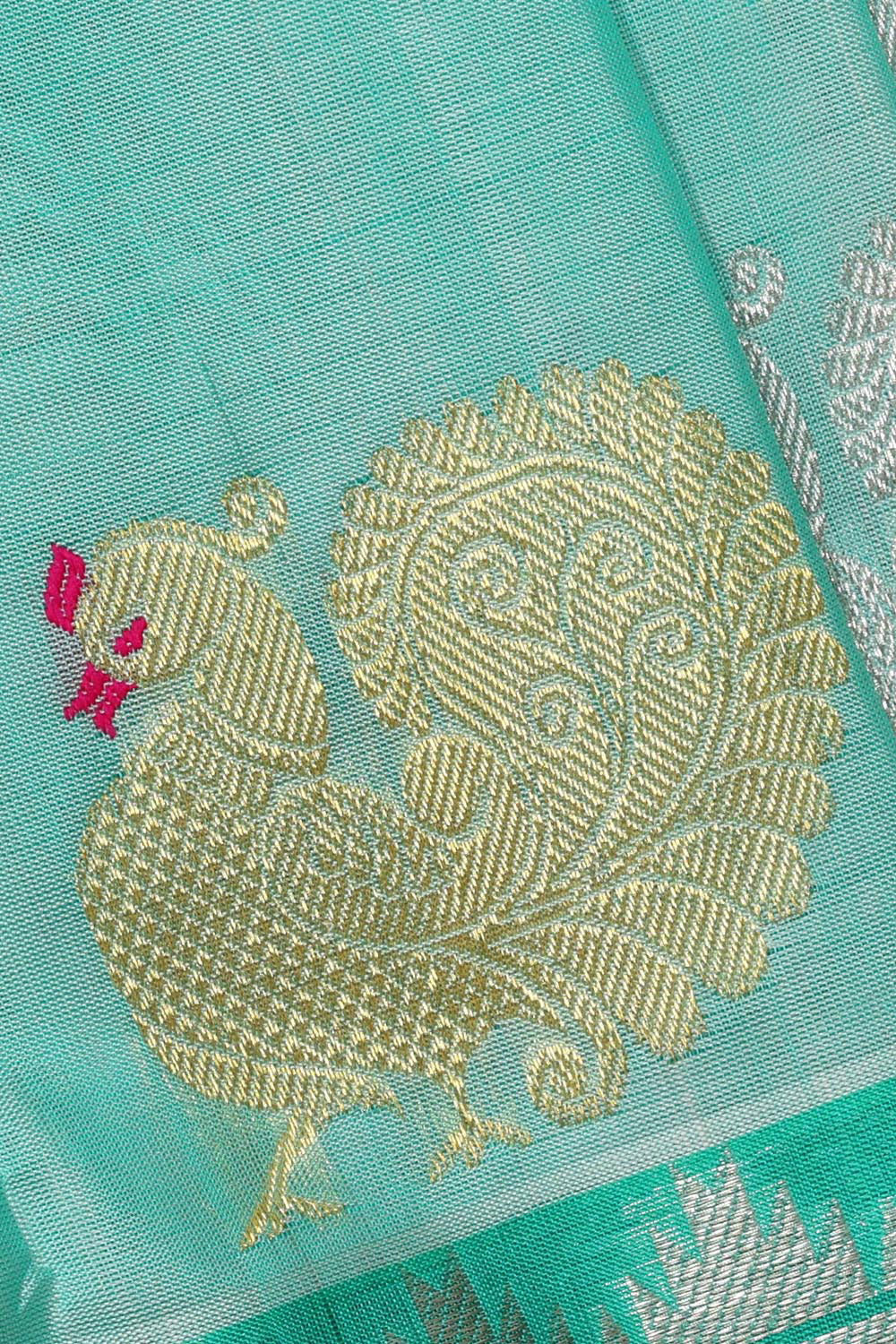 Venkatagiri Silk Light Sea Green Saree