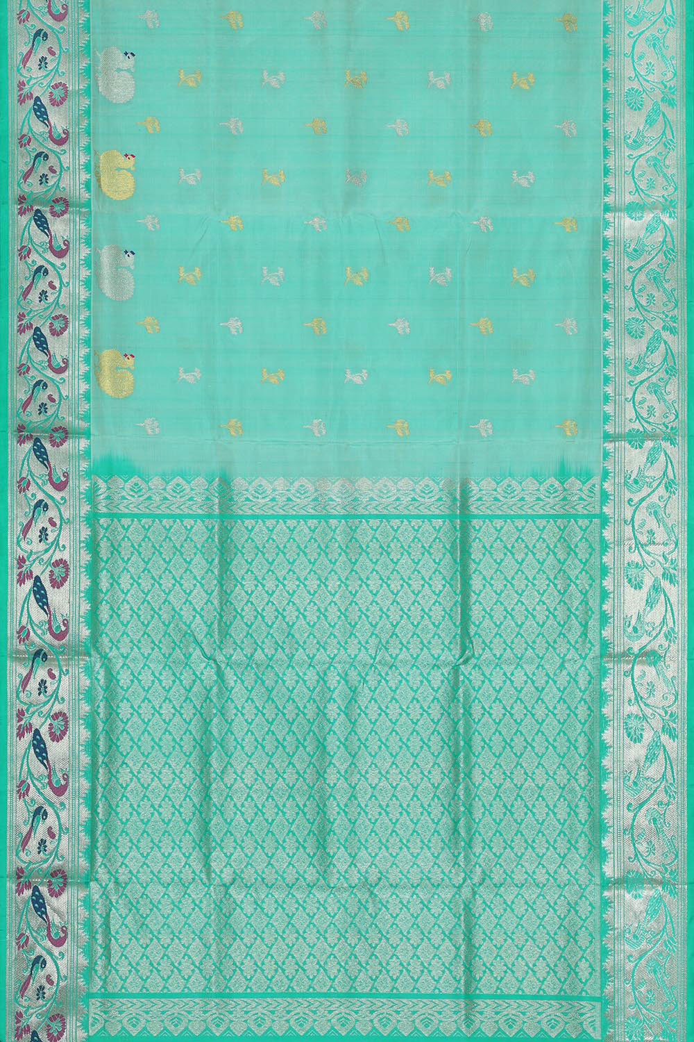 Venkatagiri Silk Light Sea Green Saree