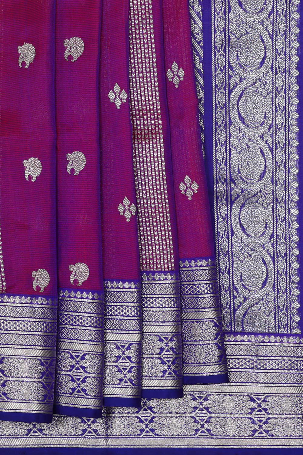 Venkatagiri Silk Magenta Purple Saree