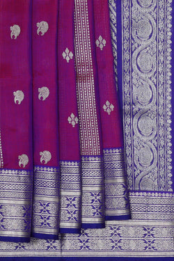 Image of Venkatagiri Silk Magenta Purple Saree