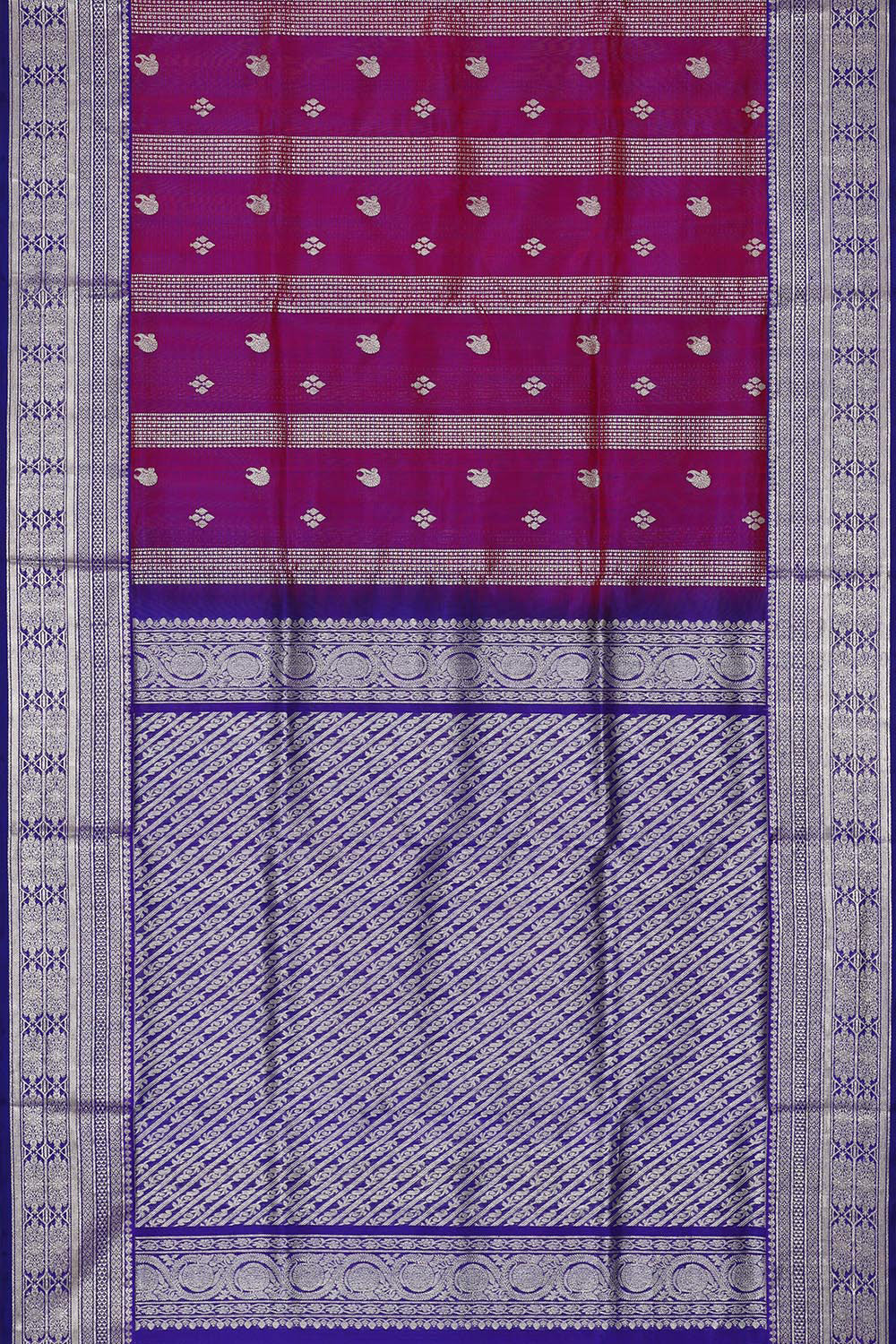 Venkatagiri Silk Magenta Purple Saree