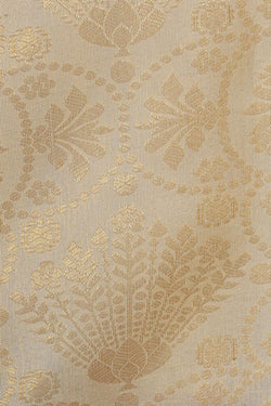 Image of Kanchipattu Cream Brocade Saree