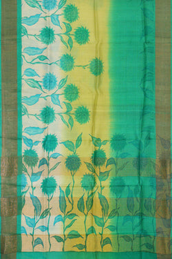 Image of Printed Tussar Silk Multicolour Saree