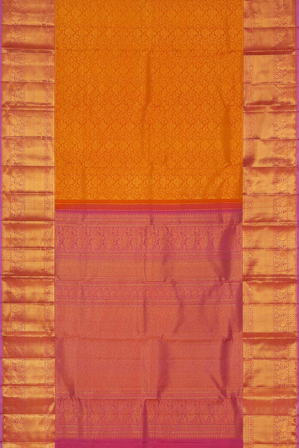 Kanchipattu Orange Brocade Saree