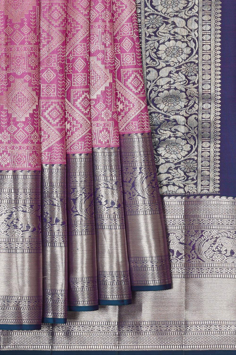 Kanchipattu Pink Brocade Saree