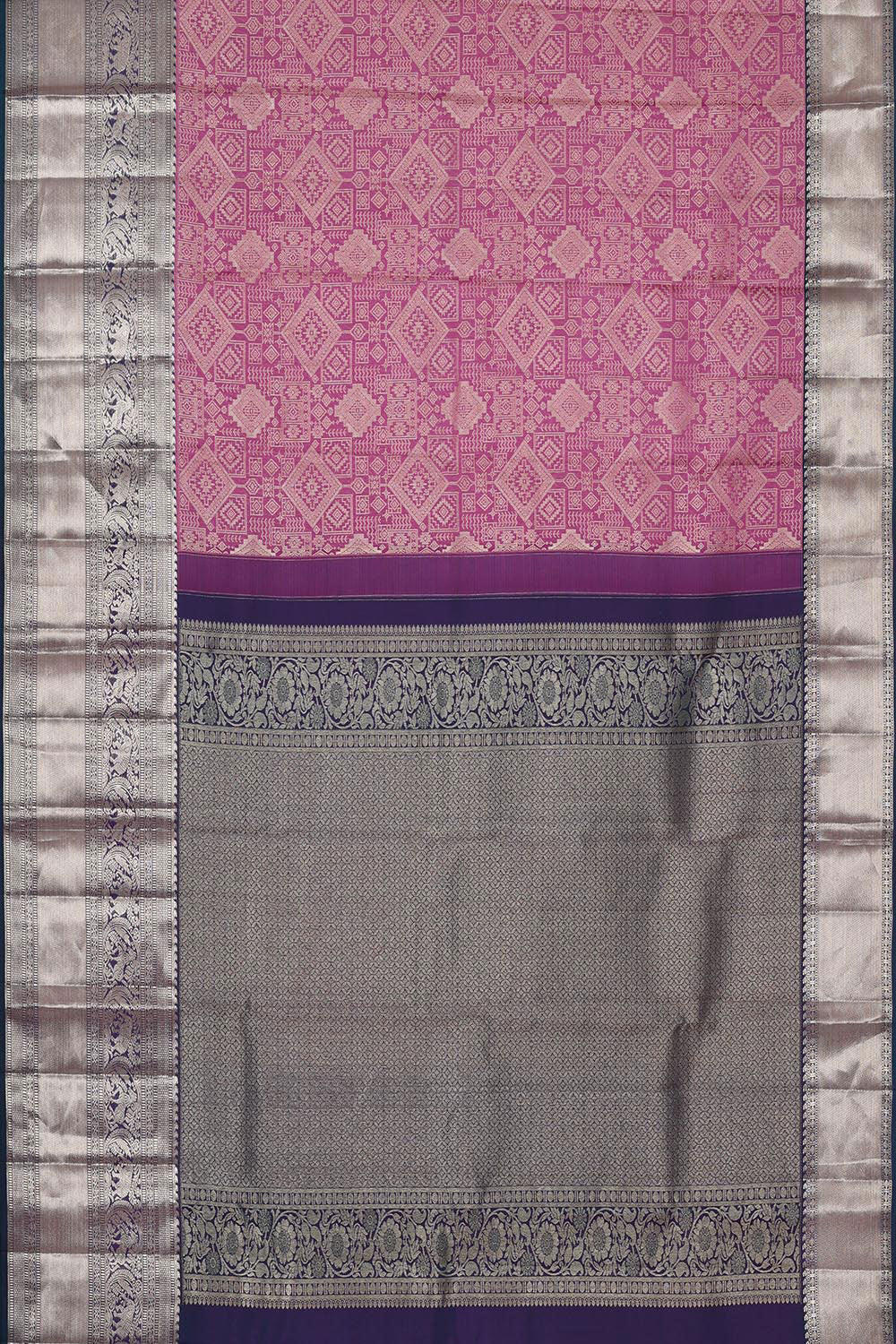 Kanchipattu Pink Brocade Saree