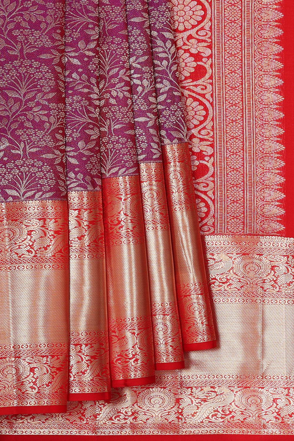 Kanchipattu Magenta Brocade Saree