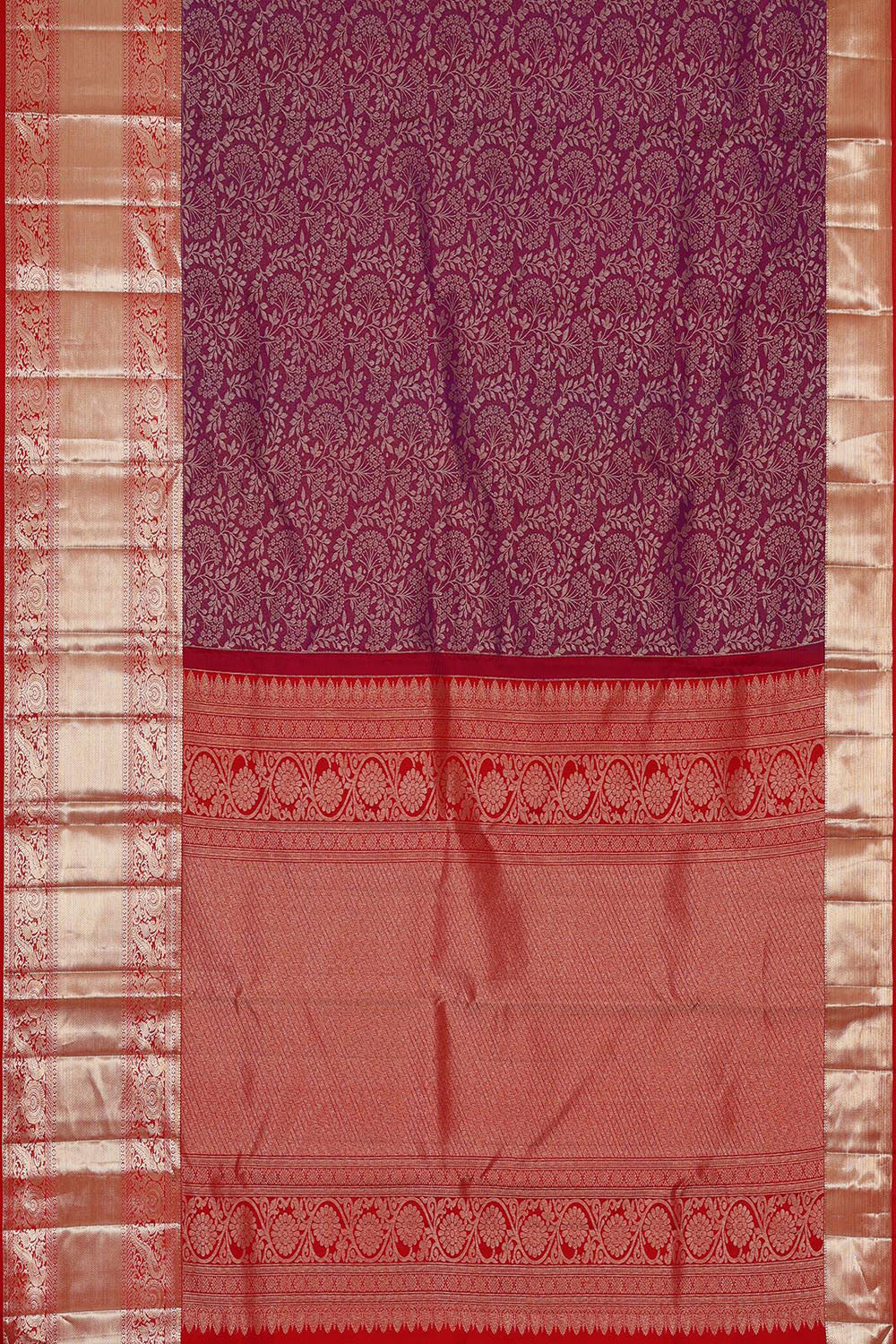 Kanchipattu Magenta Brocade Saree