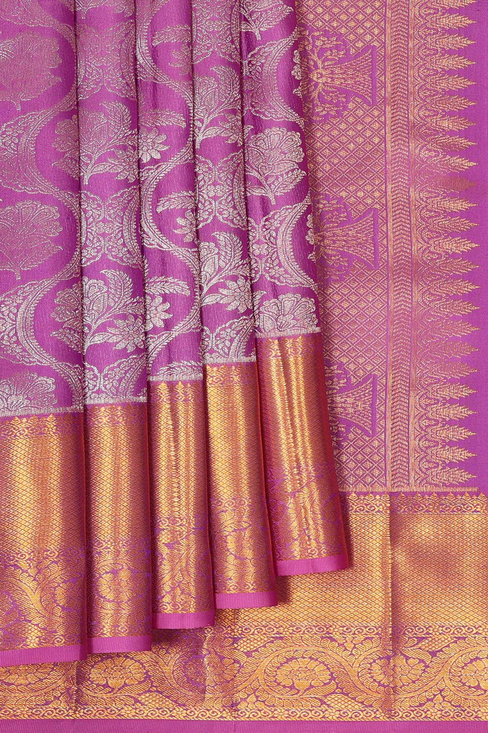 Kanchipattu Lavender Pink Brocade Saree