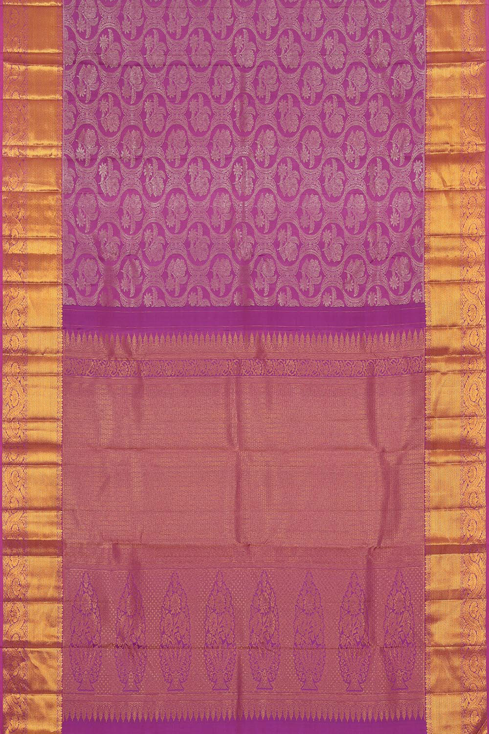 Kanchipattu Lavender Pink Brocade Saree