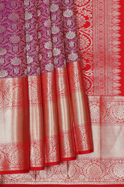 Image of Kanchipattu Magenta Brocade Saree