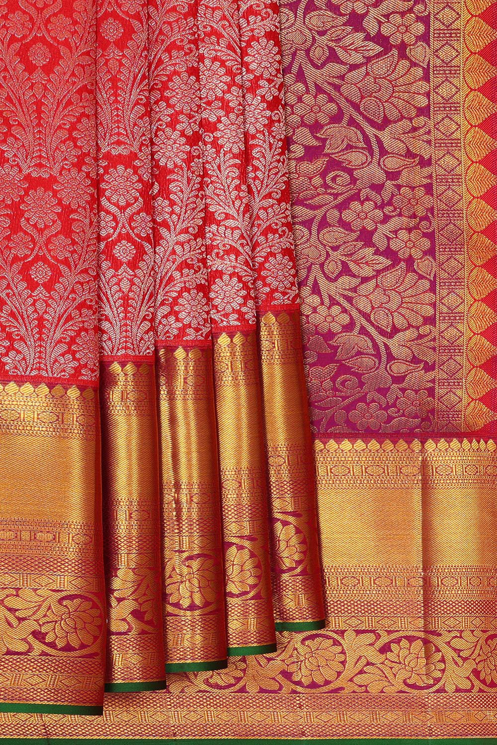 Kanchipattu Red Brocade Saree