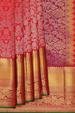 Image of Kanchipattu Red Brocade Saree