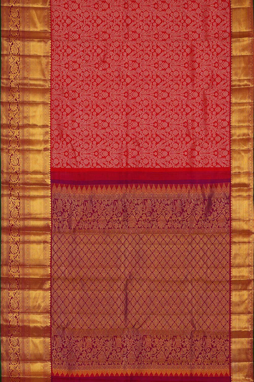 Kanchipattu Red Brocade Saree