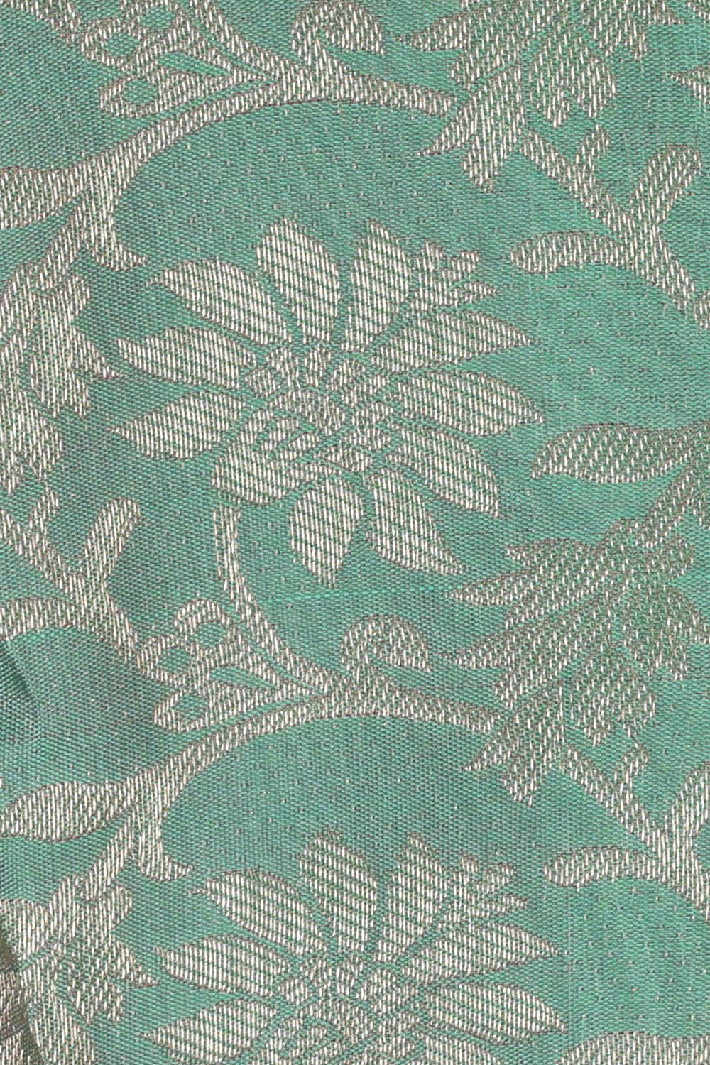 Kanchipattu Light Mint Green Brocade Saree