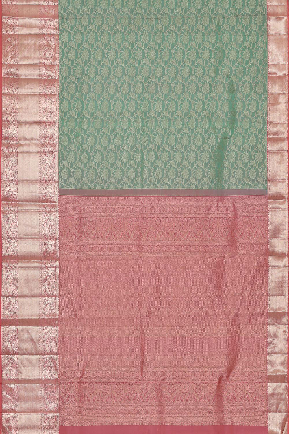 Kanchipattu Light Mint Green Brocade Saree