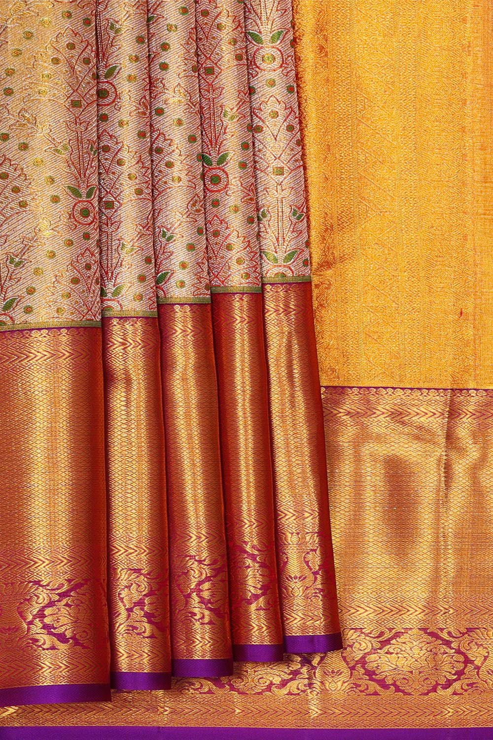 Kanchipattu Gold Tissue Brocade Saree