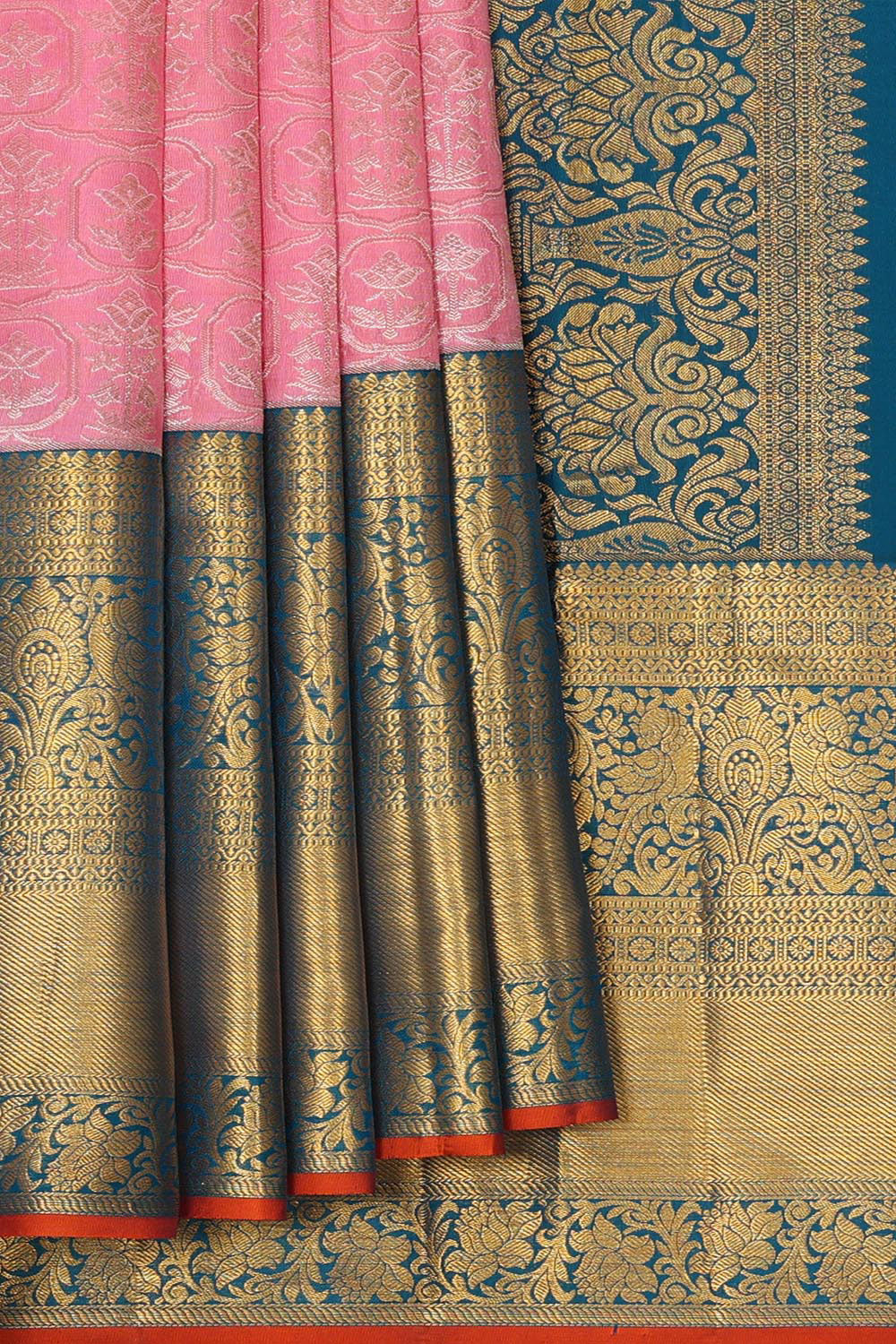 Kanchipattu Pink Brocade Saree