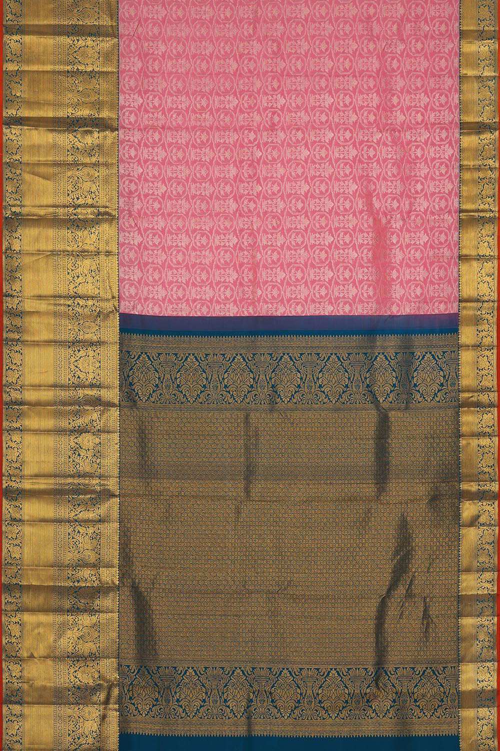 Kanchipattu Pink Brocade Saree