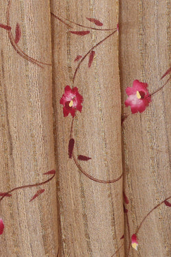 Image of Printed Tussar Silk Cream Saree