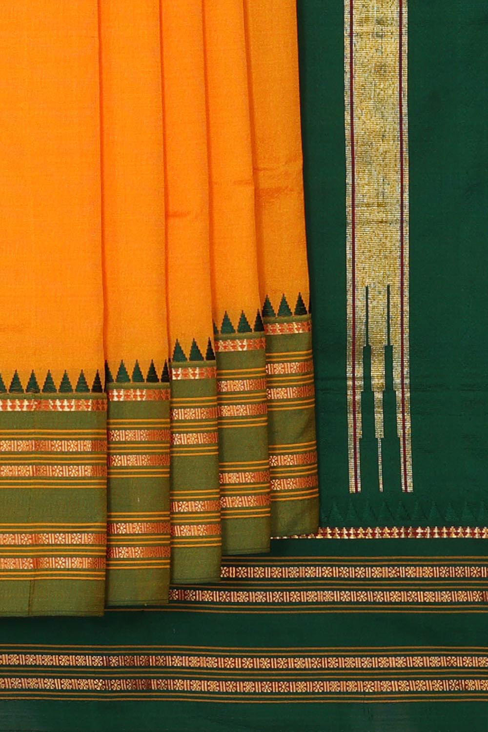 Narayanpet Silk Orange Saree