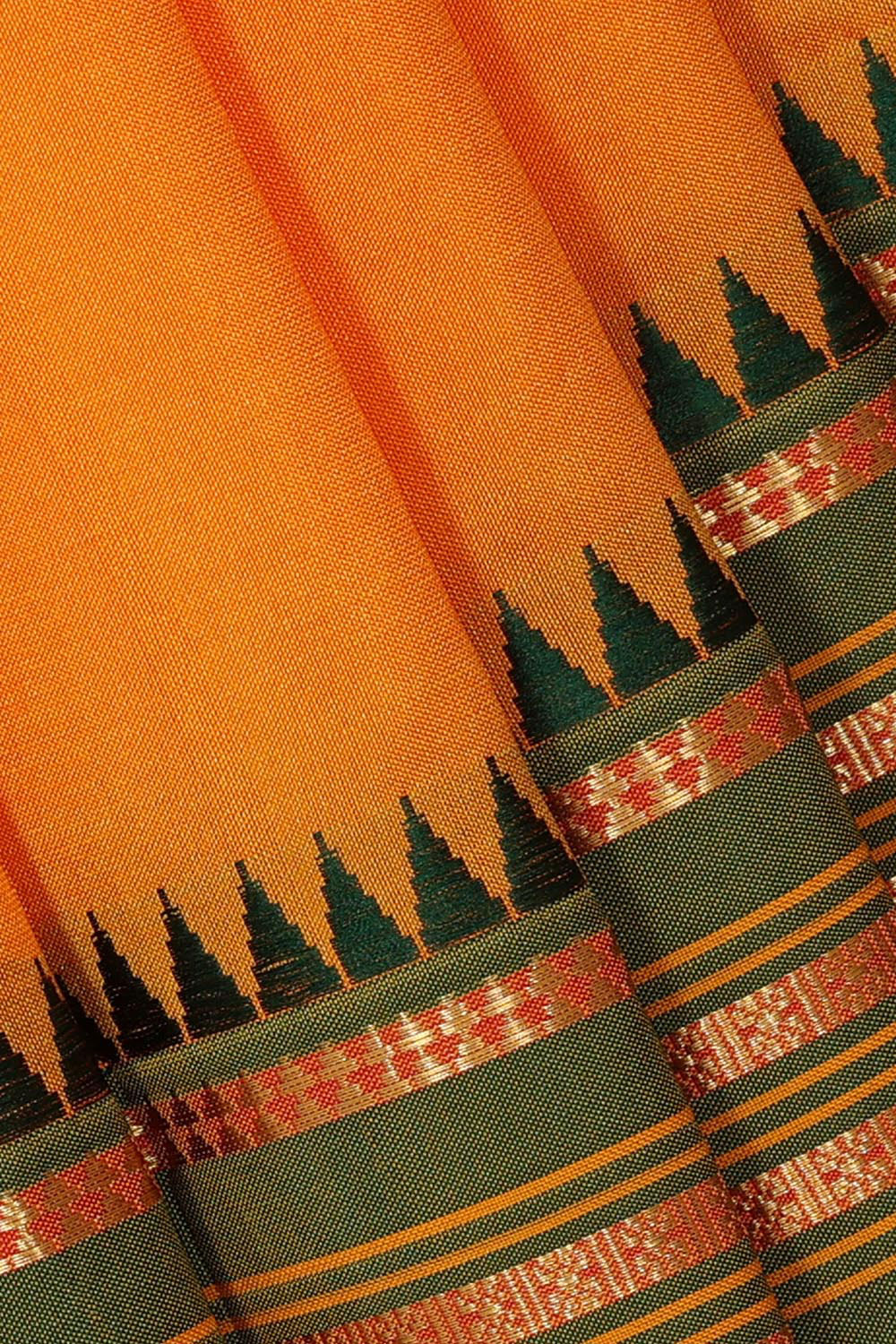 Narayanpet Silk Orange Saree