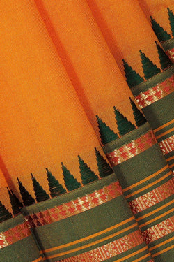 Image of Narayanpet Silk Orange Saree