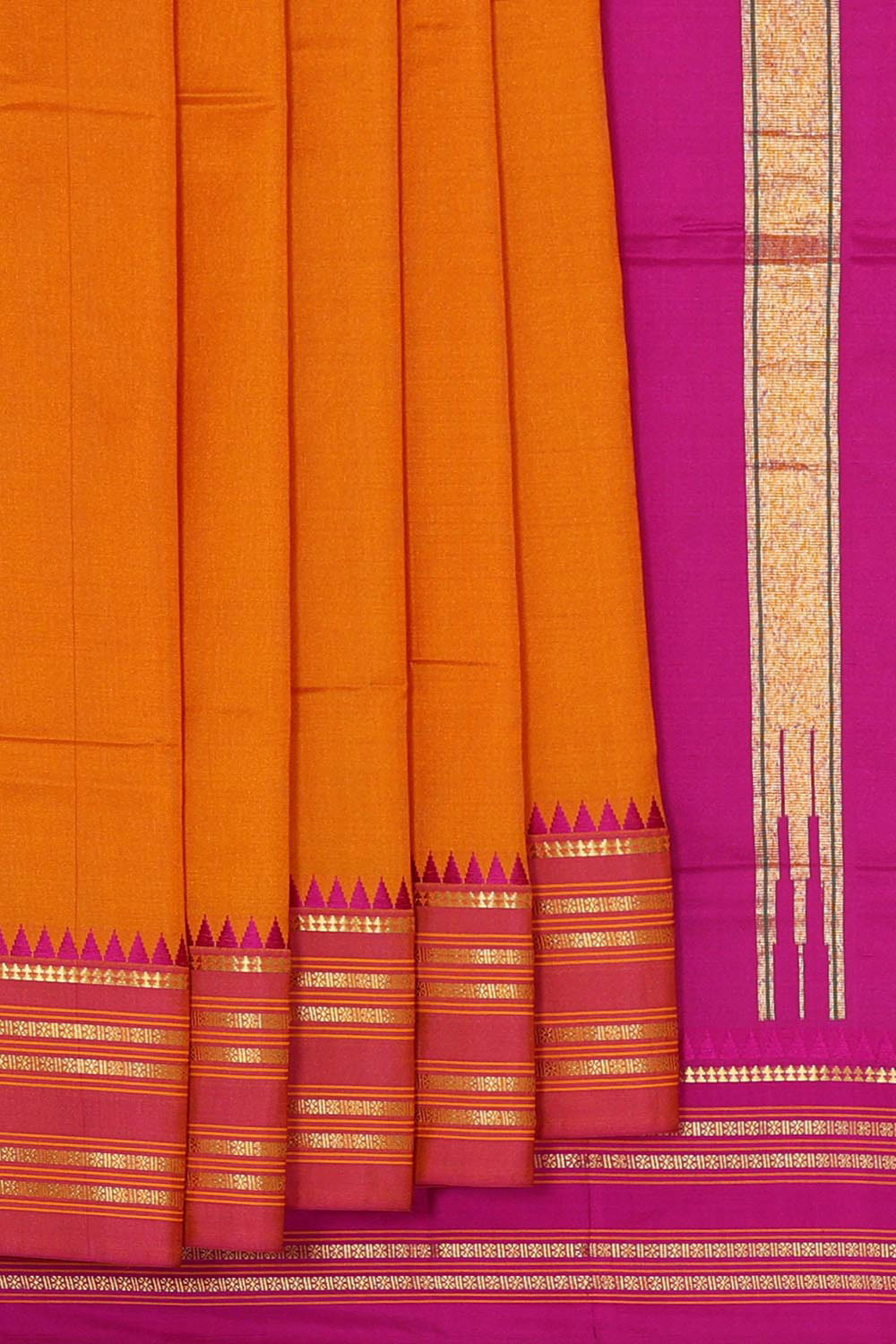 Narayanpet Silk Mustard Yellow Saree