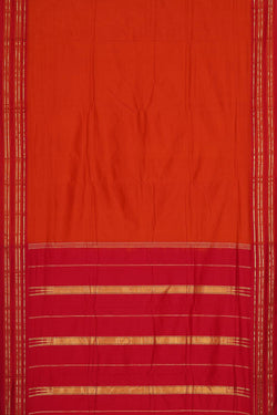 Image of Narayanpet Silk Dark Orange Saree