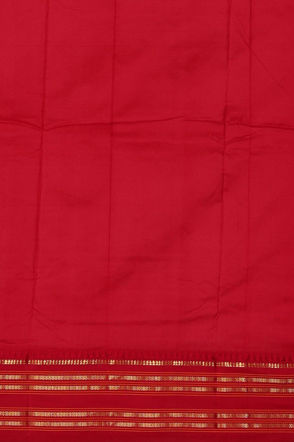 Narayanpet Silk Dark Orange Saree