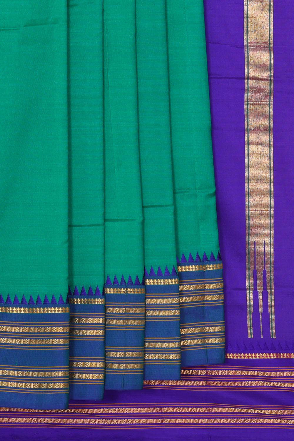 Narayanpet Silk Teal Green Saree