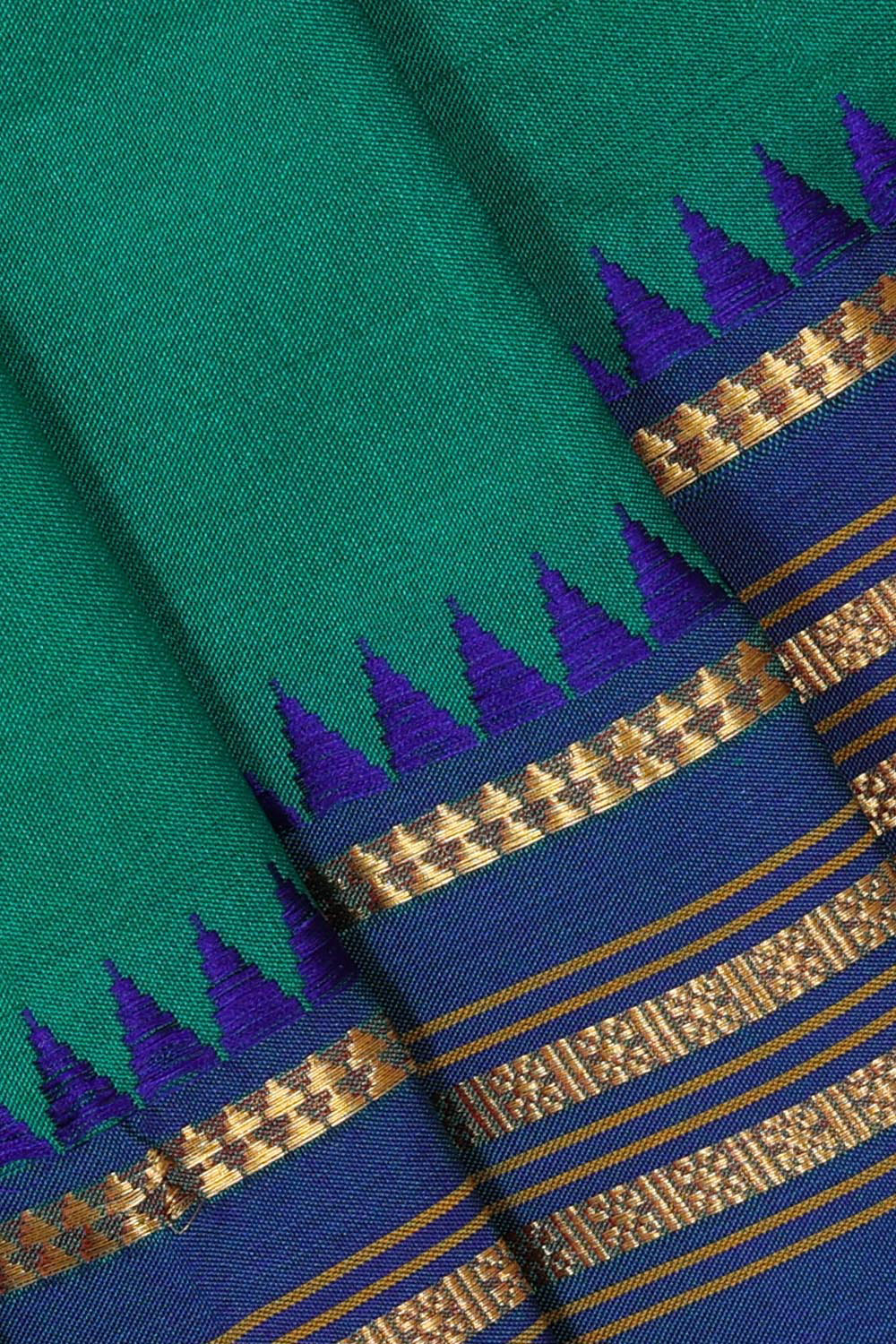 Narayanpet Silk Teal Green Saree