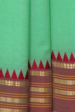 Image of Narayanpet Silk Mint Green Saree