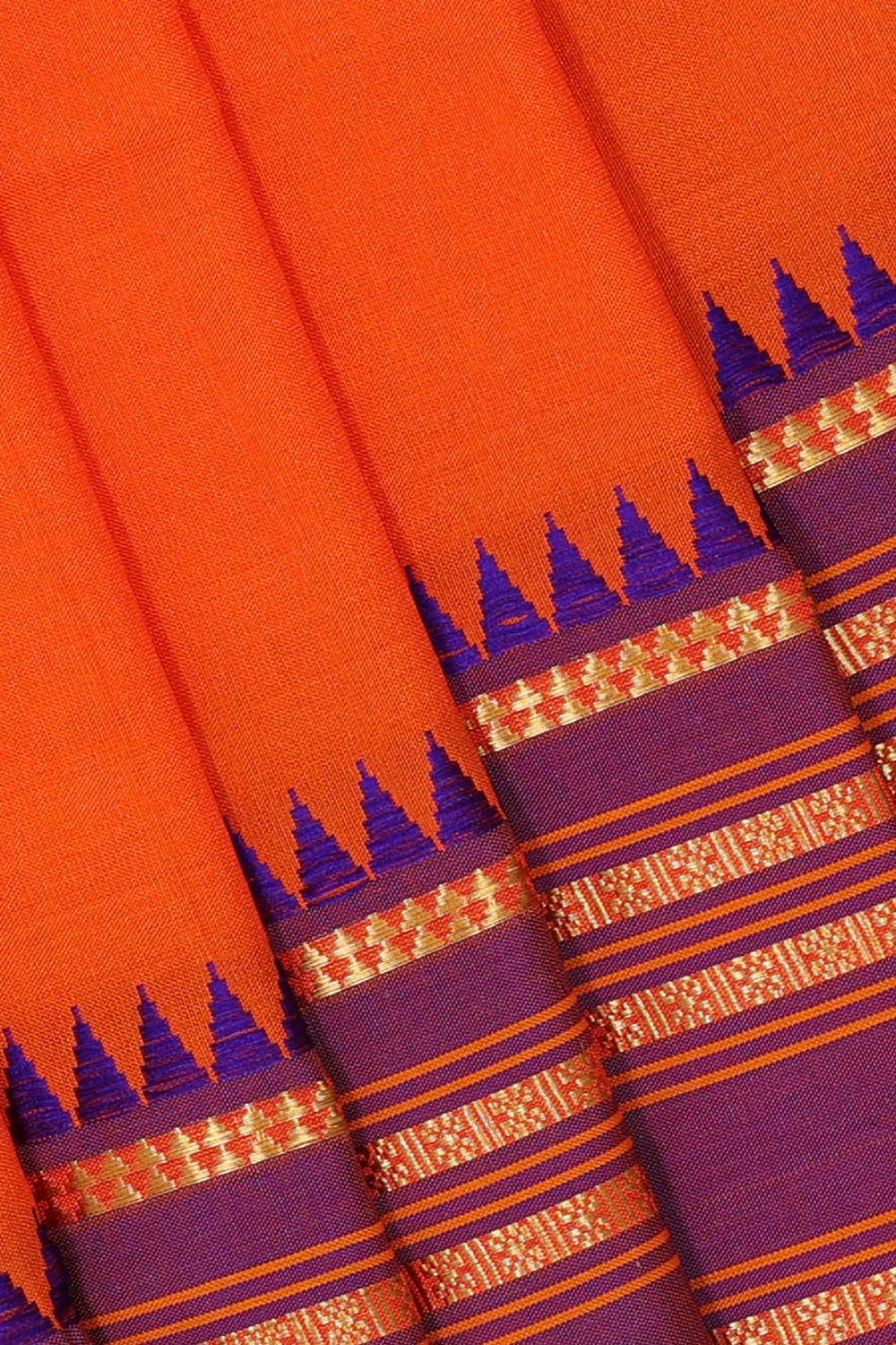 Narayanpet Silk Orange Saree