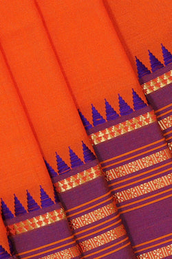 Image of Narayanpet Silk Orange Saree