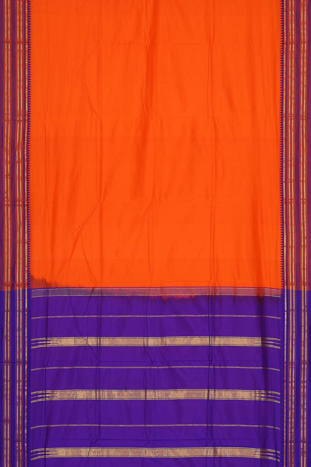 Narayanpet Silk Orange Saree