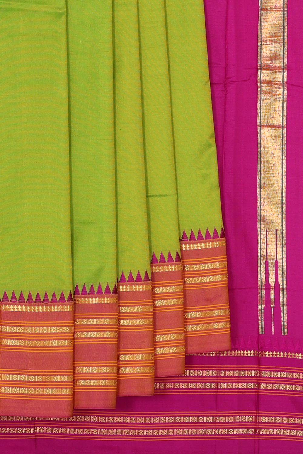 Narayanpet Silk Parrot Green Saree