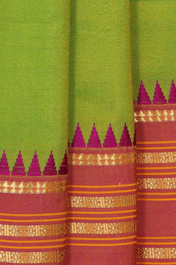 Image of Narayanpet Silk Parrot Green Saree