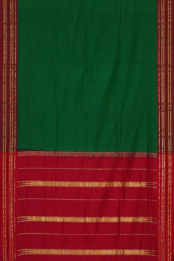 Image of Narayanpet Silk Dark Green Saree