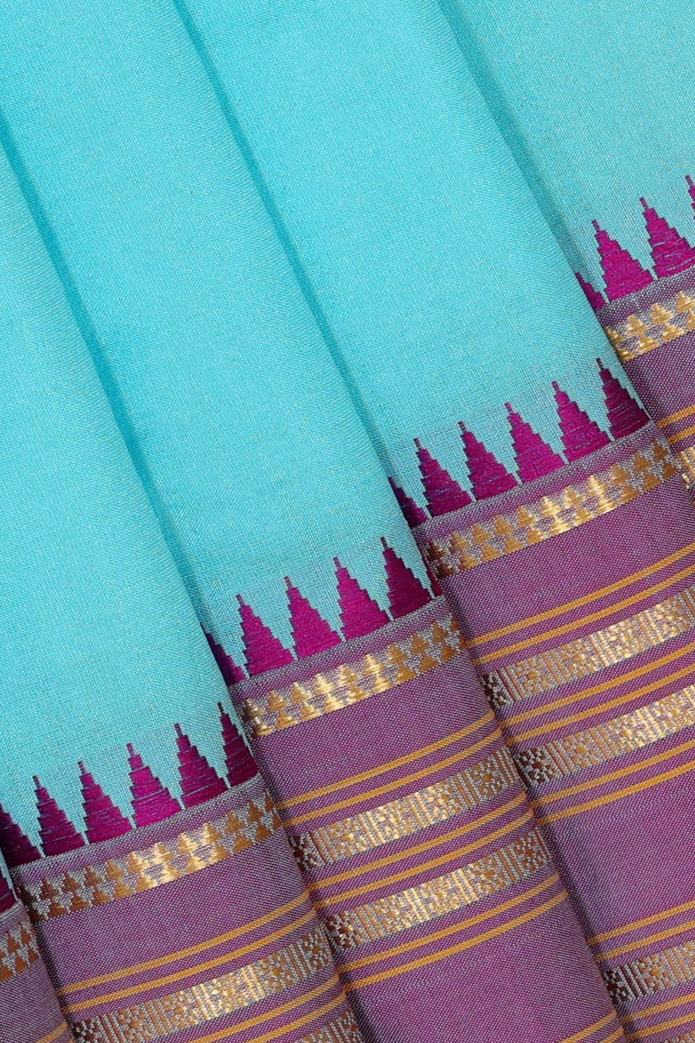 Narayanpet Silk Light Blue Saree