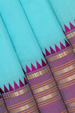 Image of Narayanpet Silk Light Blue Saree