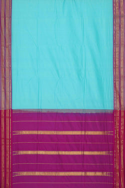 Image of Narayanpet Silk Light Blue Saree