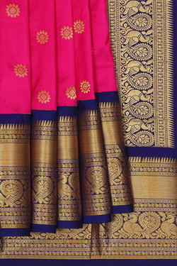 Image of Narayanpet Silk Rani Pink Saree