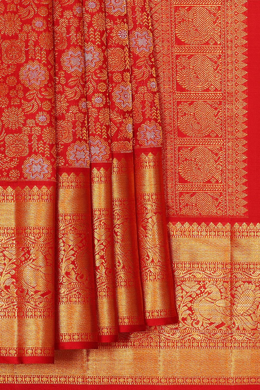 Kanchipattu Red Brocade Saree