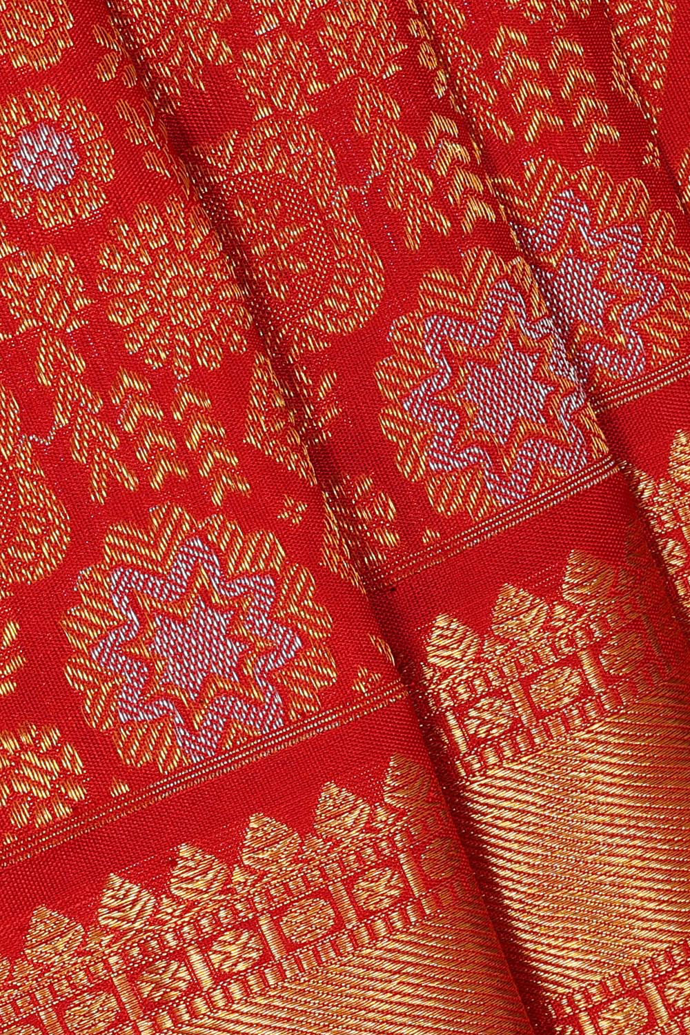 Kanchipattu Red Brocade Saree