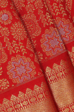 Image of Kanchipattu Red Brocade Saree