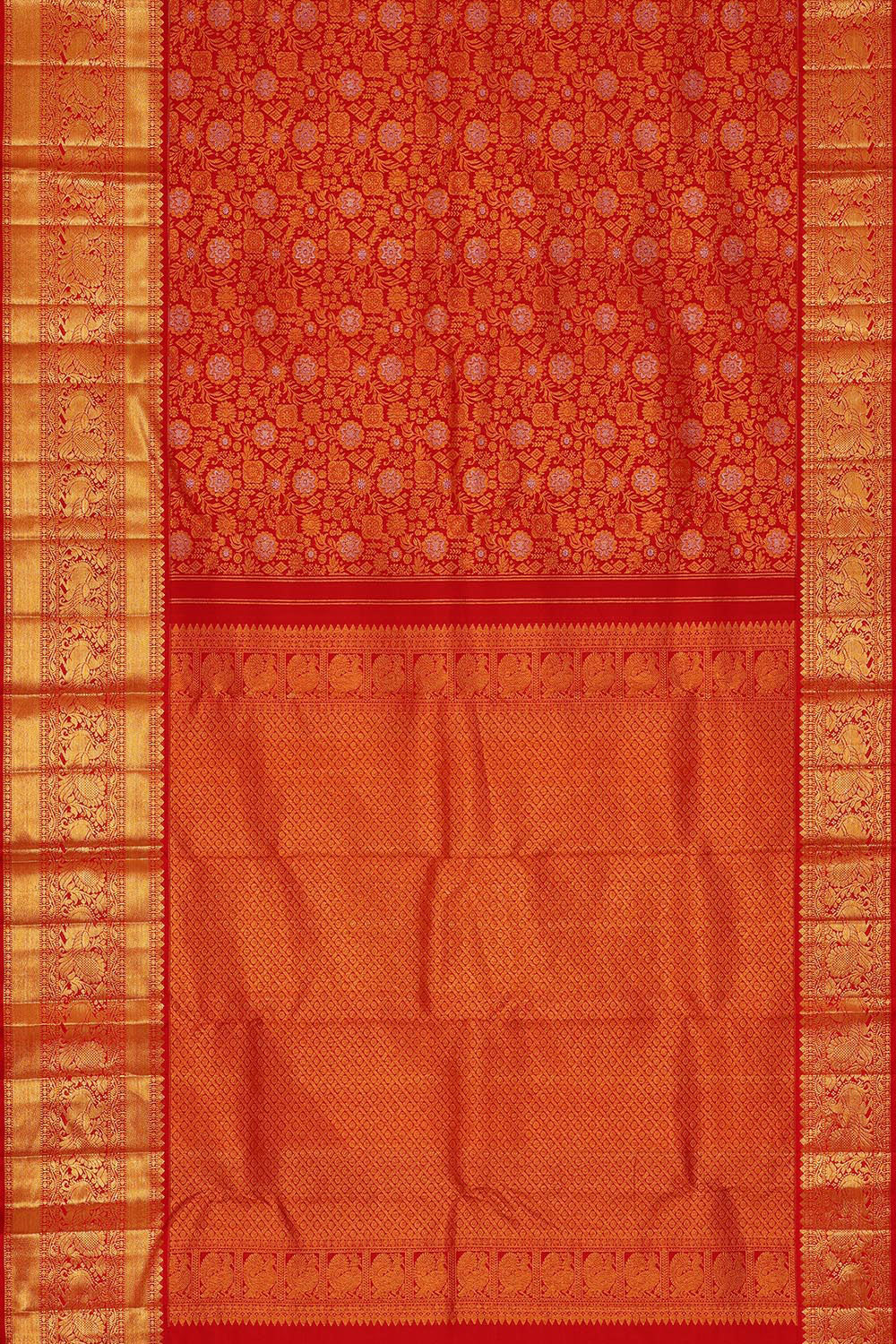 Kanchipattu Red Brocade Saree